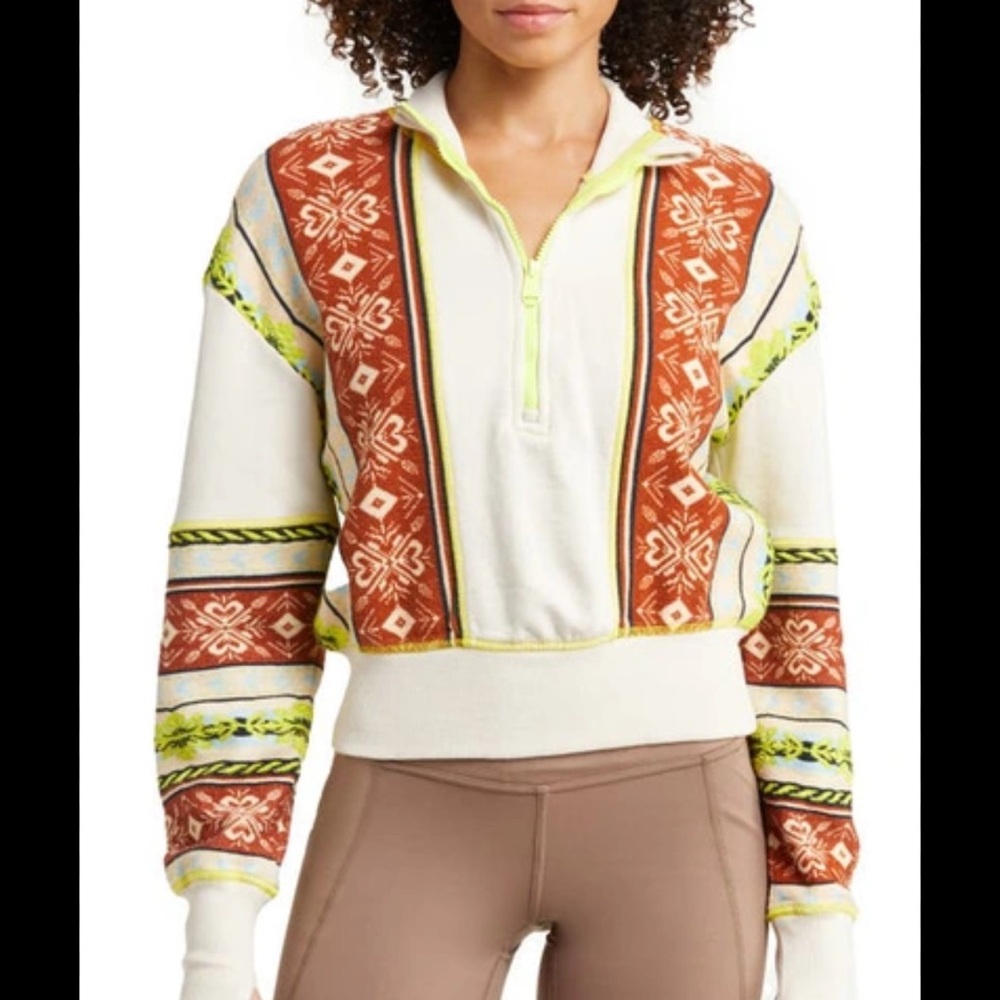 Free People Winter Frost Cotton Sweatshirt NWT Size S - Picture 2 of 6